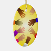 Colorful Hands Keramisch Ornament (Rechts)