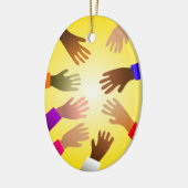 Colorful Hands Keramisch Ornament (Links)