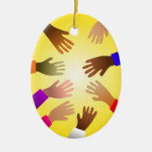 Colorful Hands Keramisch Ornament (Voorkant)