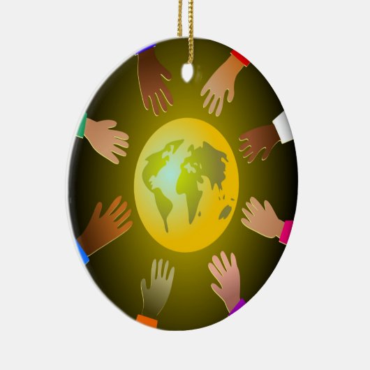 Colorful Hands Keramisch Ornament (Rechts)