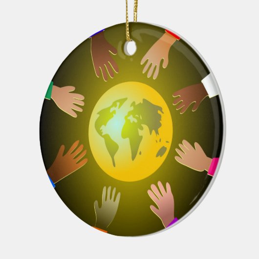 Colorful Hands Keramisch Ornament (Links)