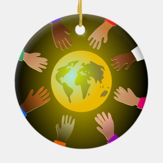 Colorful Hands Keramisch Ornament (Achterkant)