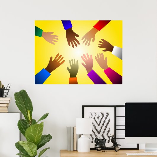 Colorful Hands Poster (Thuiskantoor)