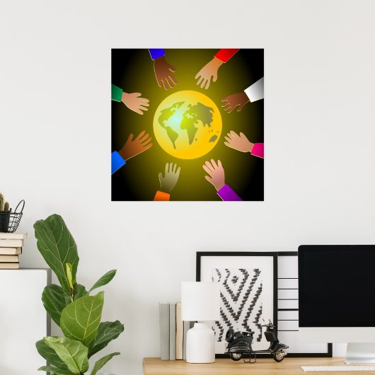 Colorful Hands Poster (Thuiskantoor)