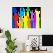 Colorful Hands Poster (Thuiskantoor)
