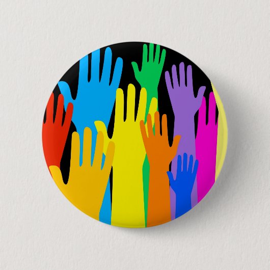 Colorful Hands Ronde Button 5,7 Cm (Voorkant)