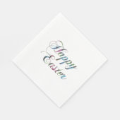 Colorful Handwriting Happy Pasen Servet (Hoek)