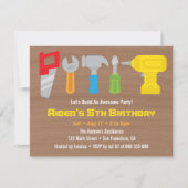 Colorful Handyman Tools Birthday Party Invitations Kaart (Voorkant)