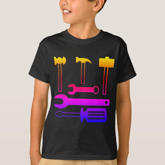 Colorful Handyman Tools Boys T-shirt (Voorkant)