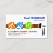 Colorful Handyman Tools Home Painter Visitekaartje (Voorkant)