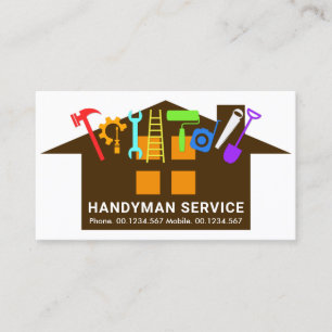 Colorful Handyman Tools Home Remodeling Visitekaartje