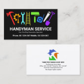 Colorful Handyman Tools Home Renovdeling Visitekaartje (Voorkant / Achterkant)