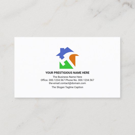 Colorful Handyman Tools Home Renovdeling Visitekaartje (Achterkant)