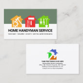 Colorful Handyman Tools Home Repair Visitekaartje (Voorkant / Achterkant)
