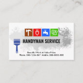 Colorful Handyman Tools Paint Splatter Visitekaartje (Voorkant)
