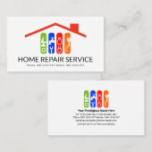 Colorful Handyman Tools Roof Building Visitekaartje (Voorkant / Achterkant)