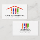 Colorful Handyman Tools Rooftop Visitekaartje (Voorkant / Achterkant)