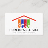 Colorful Handyman Tools Rooftop Visitekaartje (Voorkant)