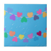 Colorful Hanging Hearts Tile Tegeltje (Voorkant)