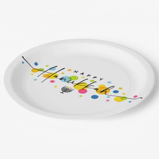 Colorful Hanukkah Papieren Bordje (Gekanteld)