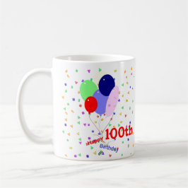 Colorful Happy 100th Birthday Balloons Koffiemok