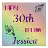  Colorful Happy 30th Birthday Perfect Poster (Voorkant)