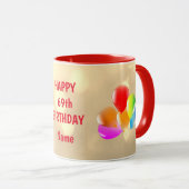 Colorful Happy 69th Birthday - persoonlijk Mok (Voorkant rechts)