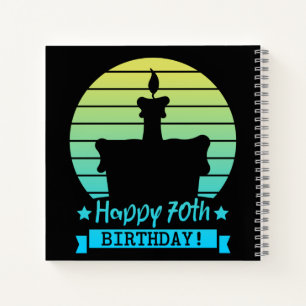 Colorful Happy 70th birthday Cake Notitieboek