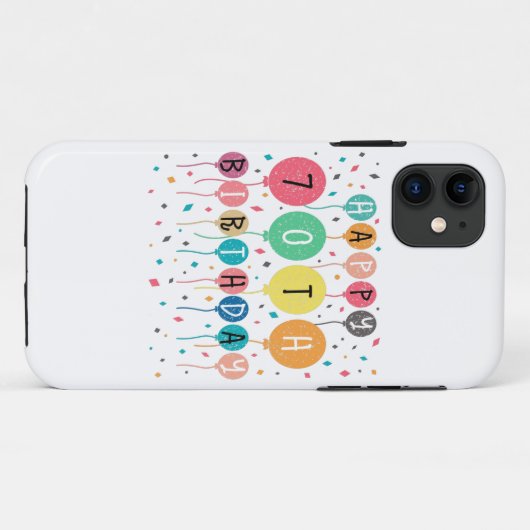 Colorful Happy 70th Case-Mate iPhone Case (Achterkant (horizontaal))