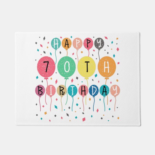 Colorful Happy 70th Deurmat (Voorkant)