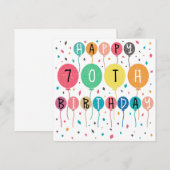 Colorful Happy 70th Save The Date (Voorkant / Achterkant)