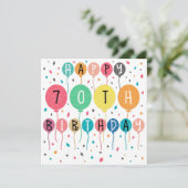 Colorful Happy 70th Save The Date (Staand voorkant)