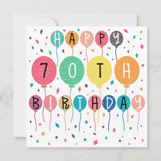 Colorful Happy 70th Save The Date (Voorkant)