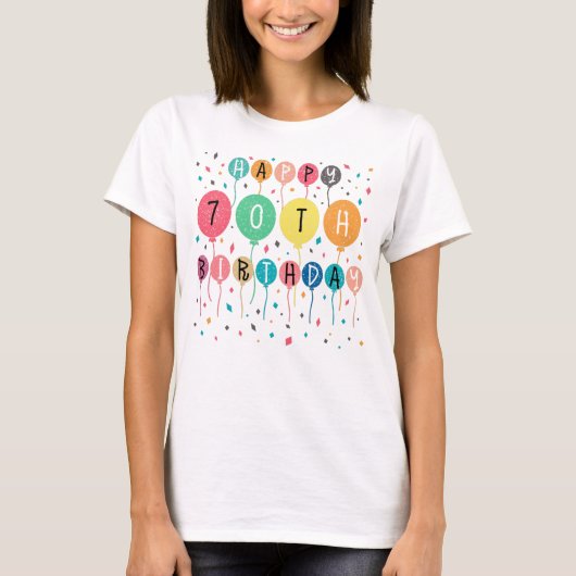 Colorful Happy 70th T-shirt (Voorkant)