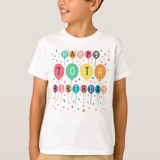 Colorful Happy 70th T-shirt (Voorkant)