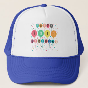 Colorful Happy 70th Trucker Pet