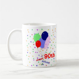 Colorful Happy 90th Birthday Balloons Koffiemok
