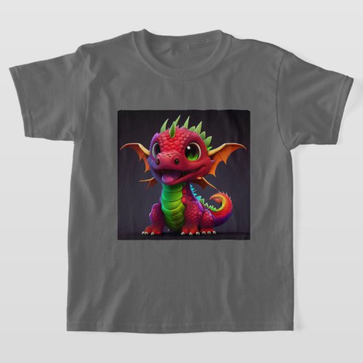 Colorful Happy Baby Dragon Kinder T-shirt (Laagn)
