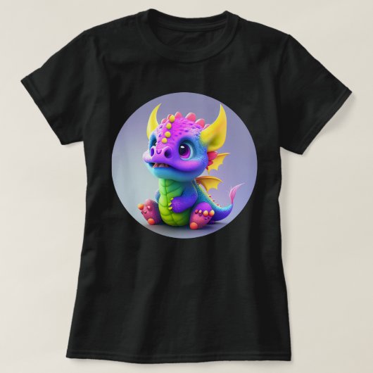 Colorful Happy Baby Dragon T-Shirt (Design voorkant)