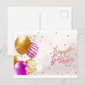 Colorful Happy Birthday-ballonnen Briefkaart (Voorkant / Achterkant)
