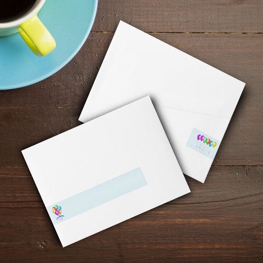 Colorful Happy Birthday Balloons Banner Party Omwikkelbaar Adreslabel