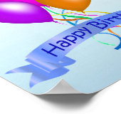 Colorful Happy Birthday Balloons Banner Party Poster (Hoek)
