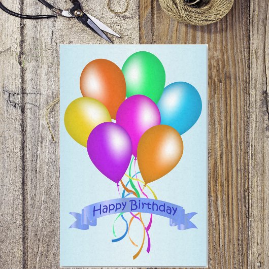 Colorful Happy Birthday Balloons Banner Party Tissuepapier