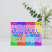 Colorful Happy Birthday Briefkaart (Staand voorkant)