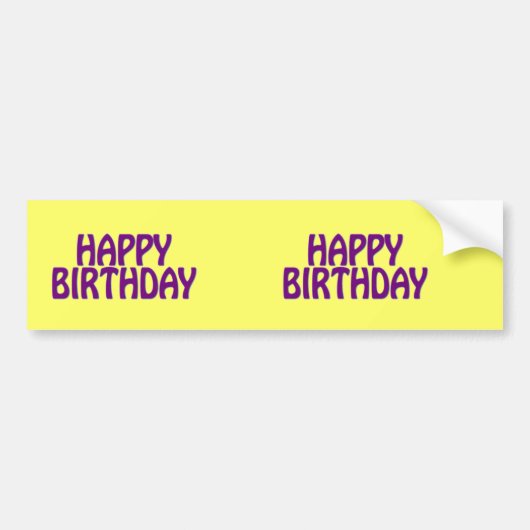 Colorful Happy Birthday Bumpersticker (Voorkant)