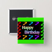 Colorful Happy Birthday Button (Voorkant /achterkant)