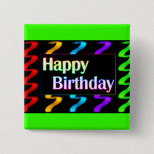 Colorful Happy Birthday Button