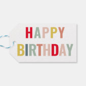 Colorful Happy Birthday Cadeaulabel (Achterkant Horizontaal)