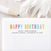 Colorful Happy Birthday Etiket (Insitu)