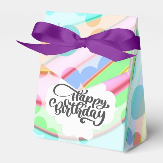 Colorful Happy Birthday Favor Box Bedankdoosjes (Voorkant Zijde)